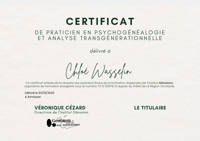 photo diplome Chloé Wasselin