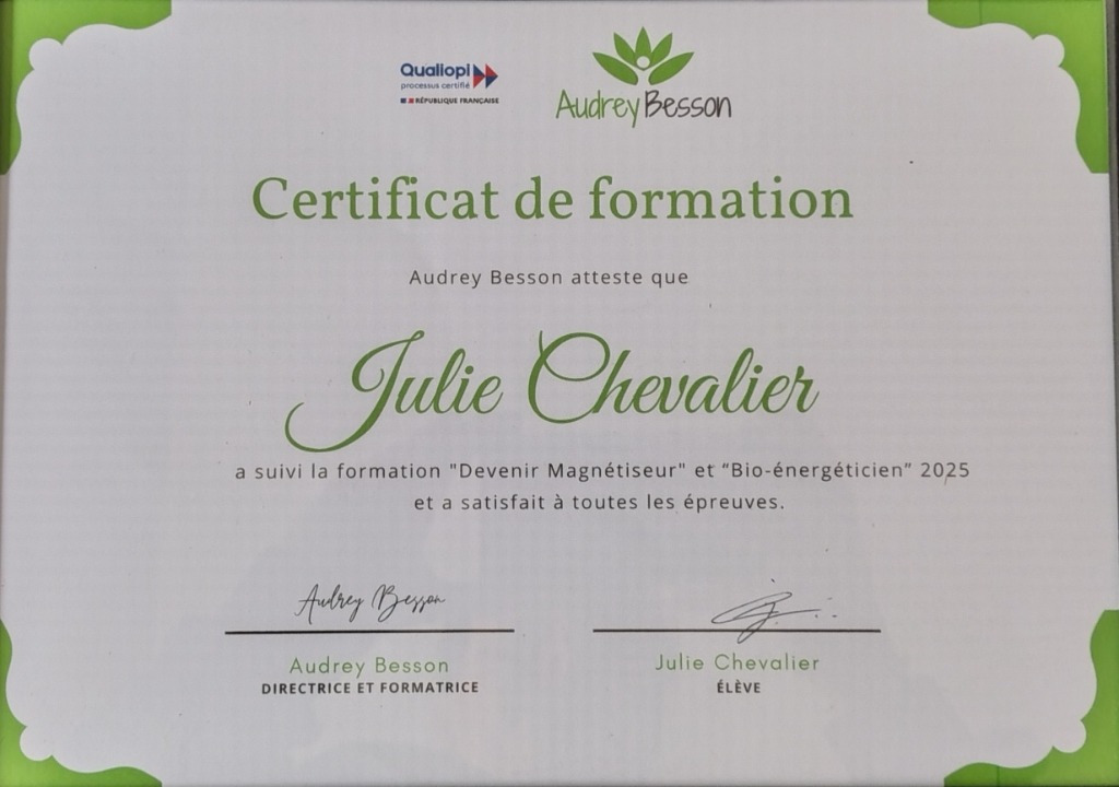 photo diplome Julie Chevalier
