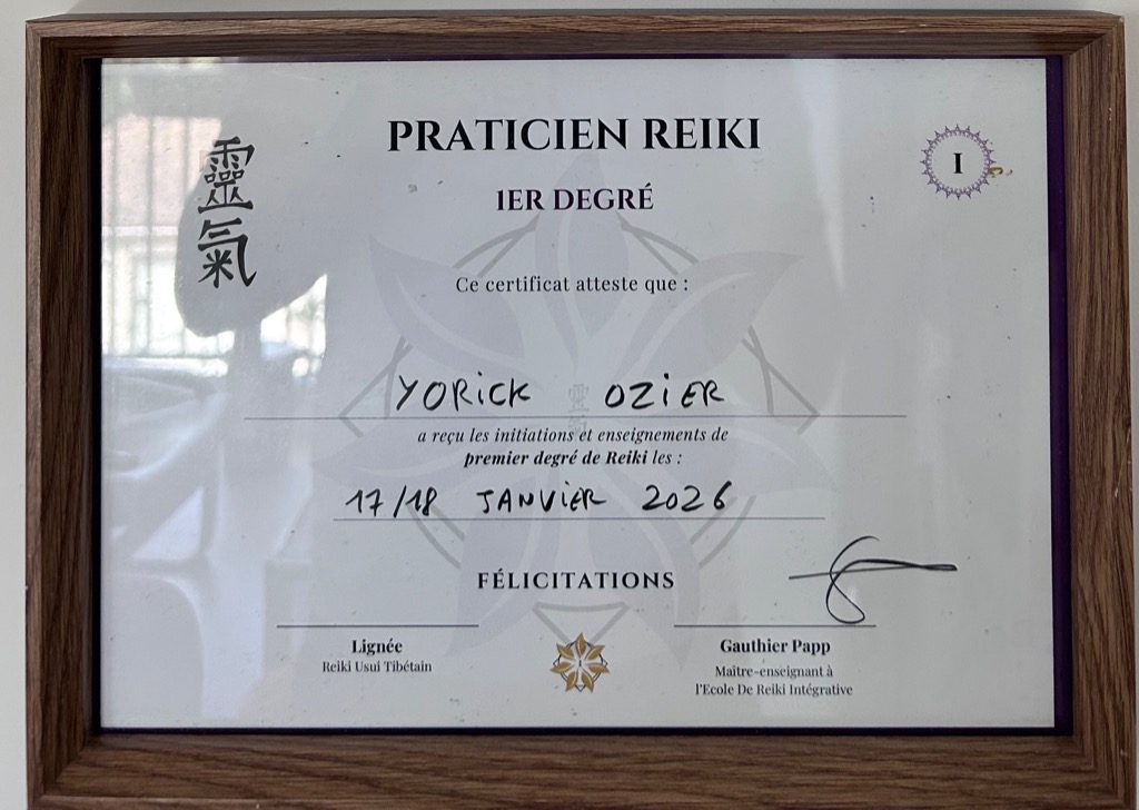 photo diplome Yorick REIKI