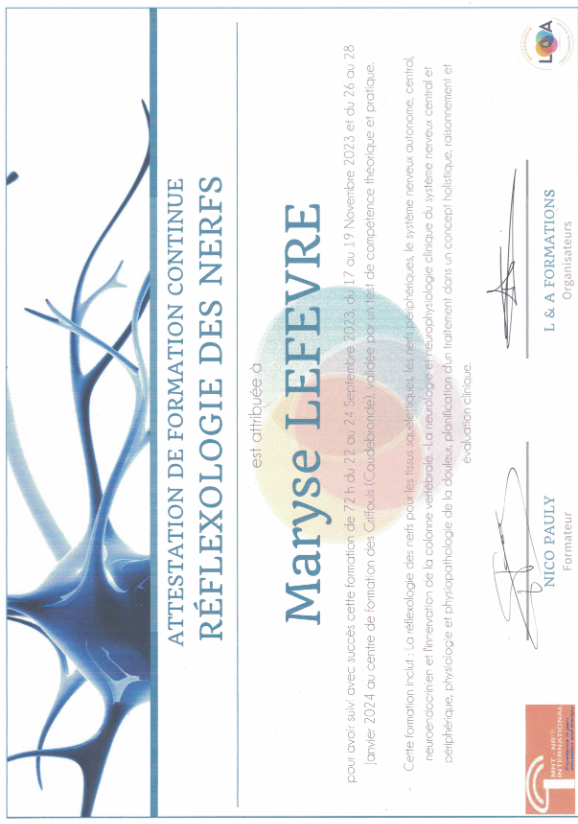 photo diplome Maryse LEFEVRE