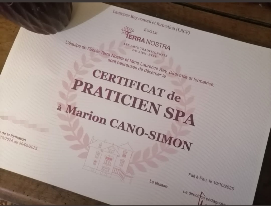 photo diplome Marion Cano-Simon, le Temple des Âmes 