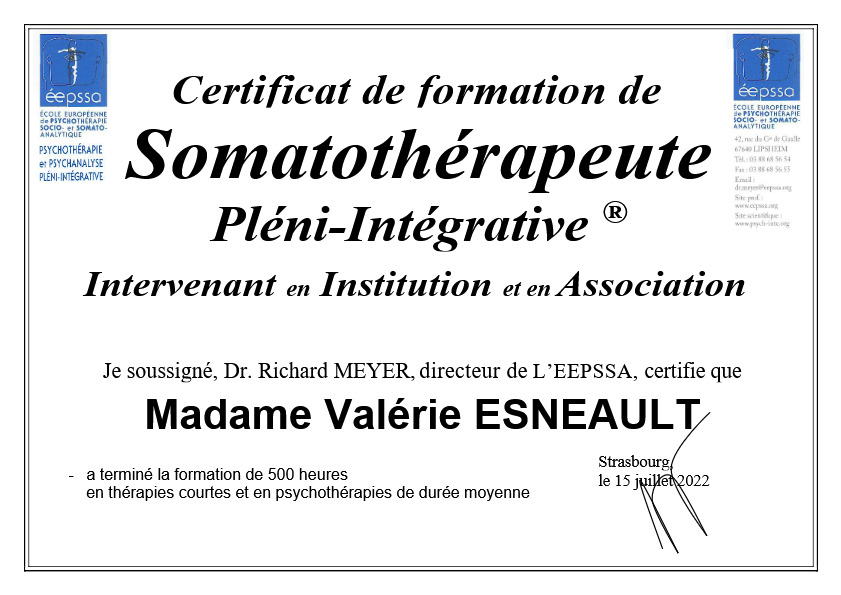 photo diplome Valérie ESNEAULT