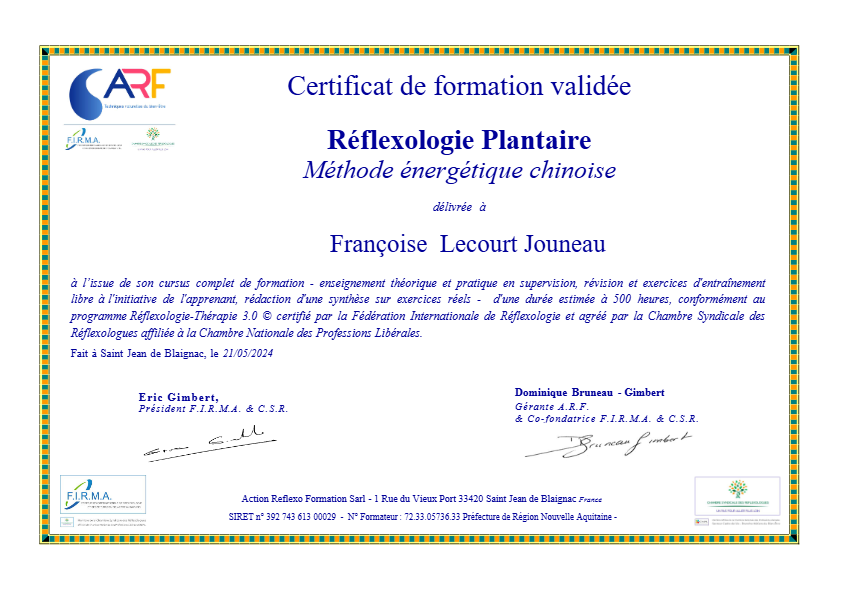 photo diplome Francoise Jouneau