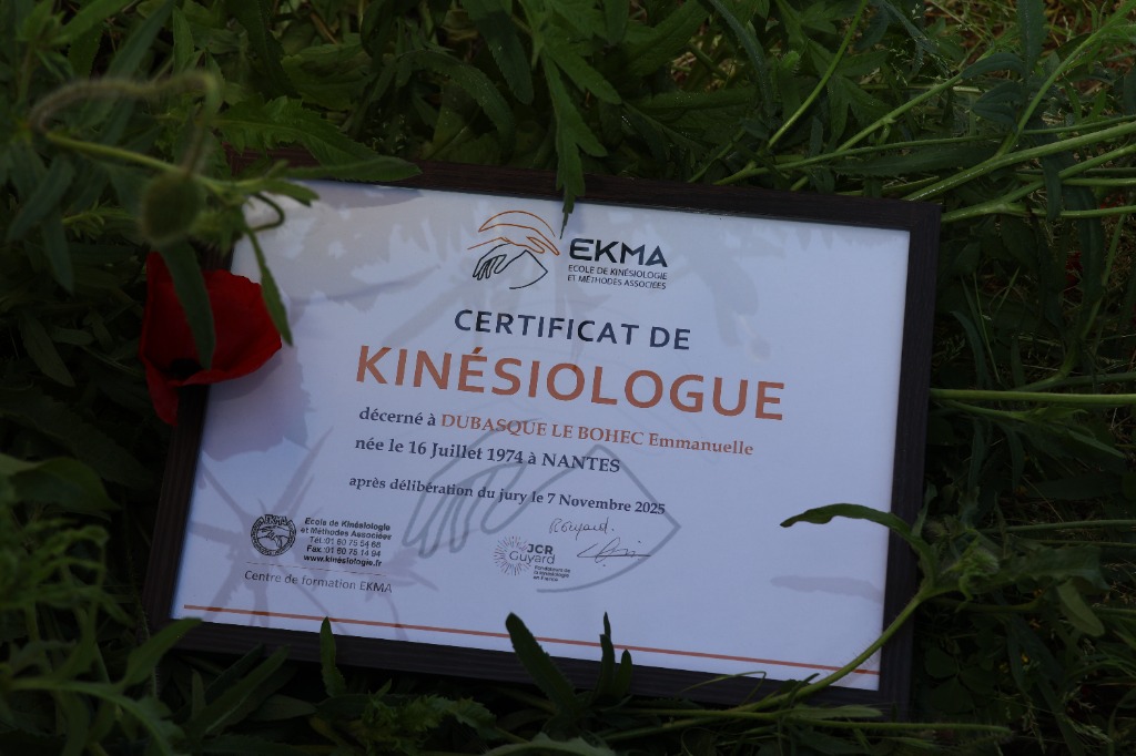 photo diplome Emmanuelle LB Kinésiologue
