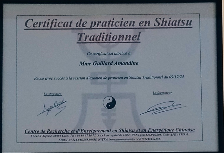 photo diplome TAODAMA