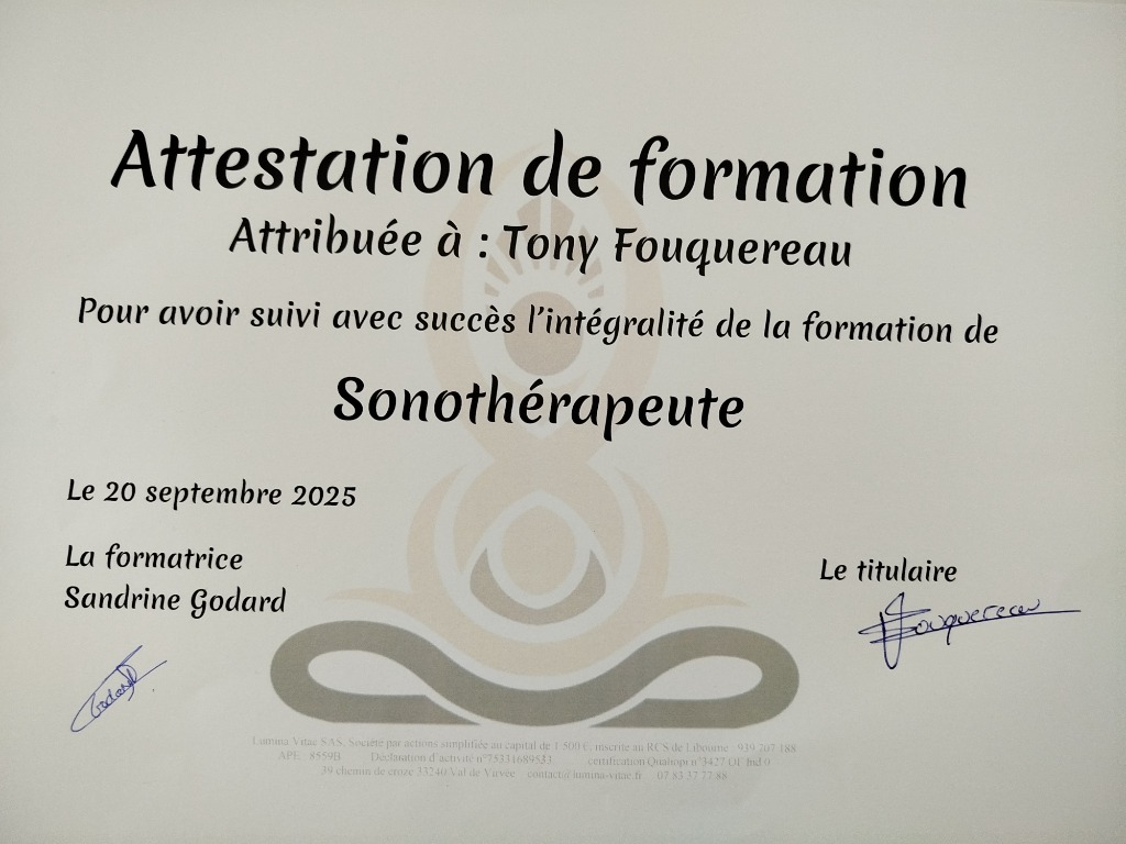 photo diplome Tony Fouquereau