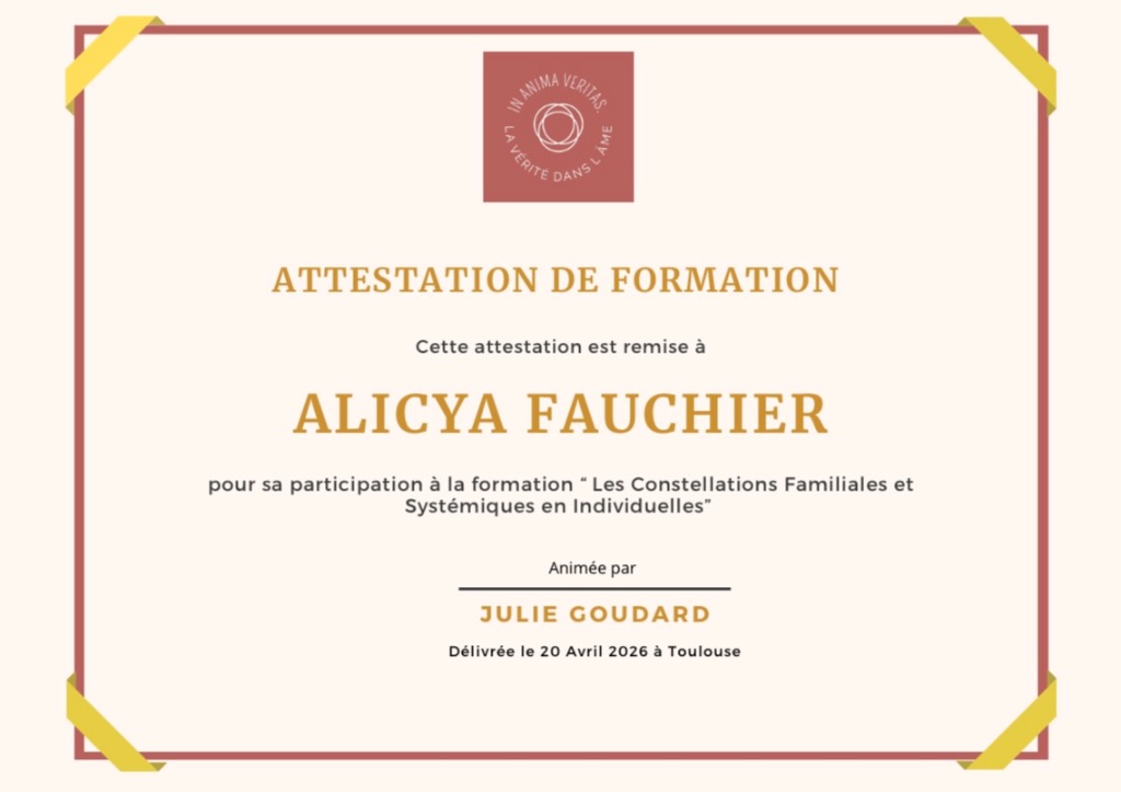 photo diplome Analya reconnexion à soi 