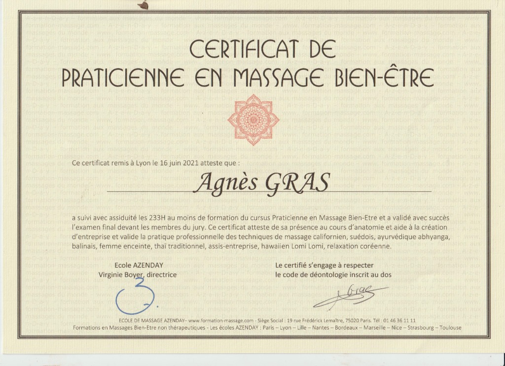 photo diplome Agnès GRAS