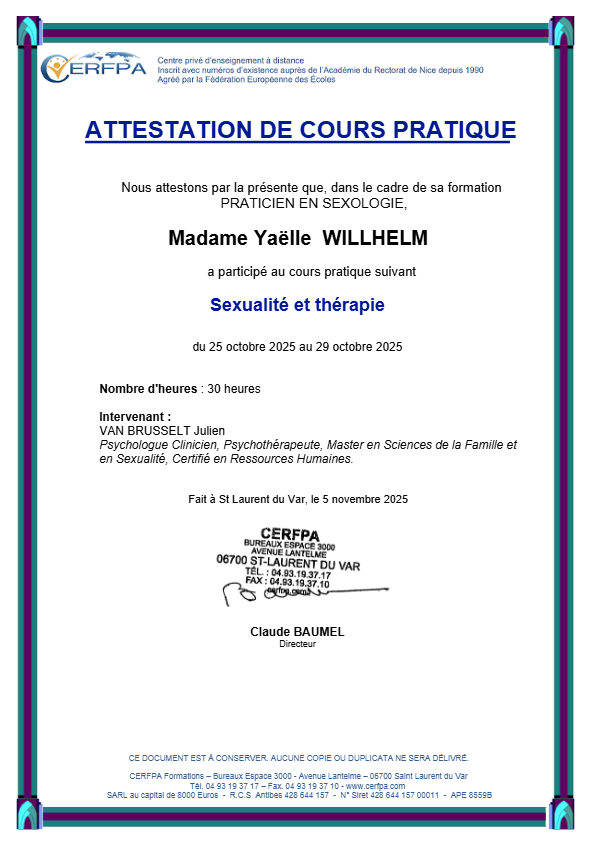 photo diplome Yaëlle WILLHELM
