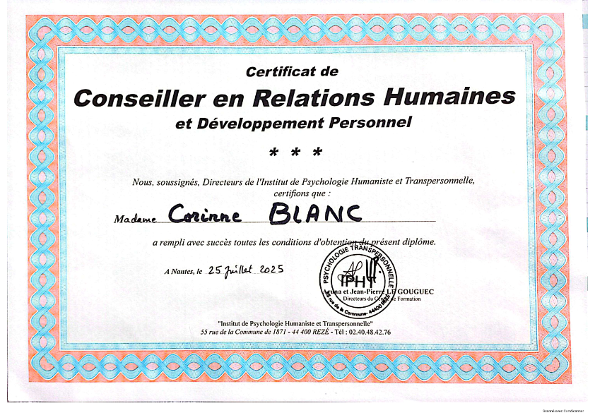 photo diplome Corinne Blanc