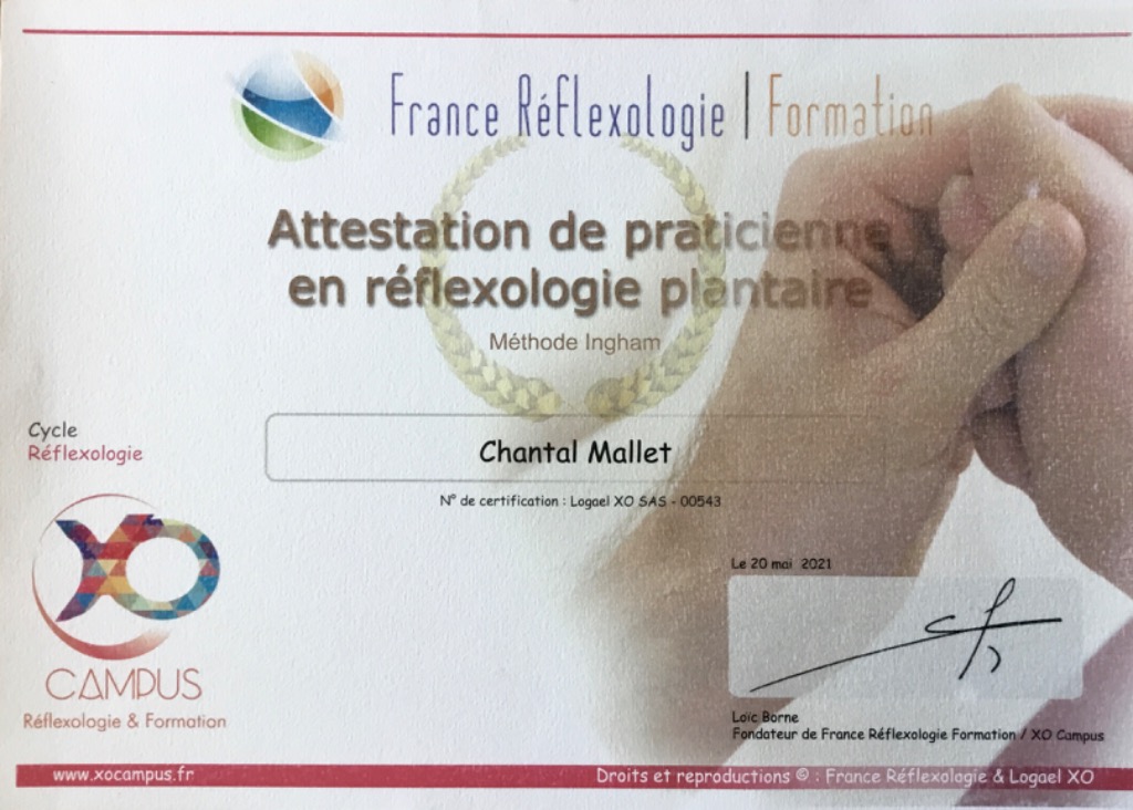 photo diplome Chantal Mallet 
