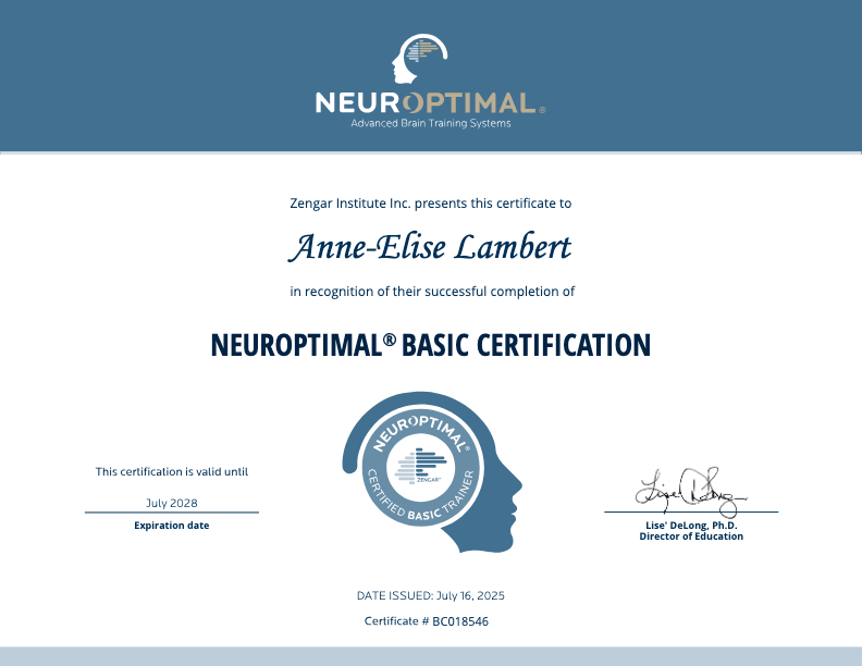 photo diplome Neurofeedback Dynamique Mimizan
