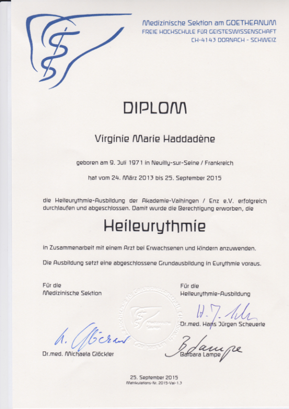 photo diplome Virginie Haddadène