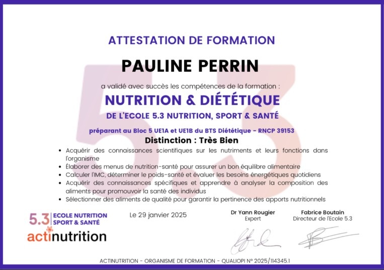 photo diplome Pauline Perrin