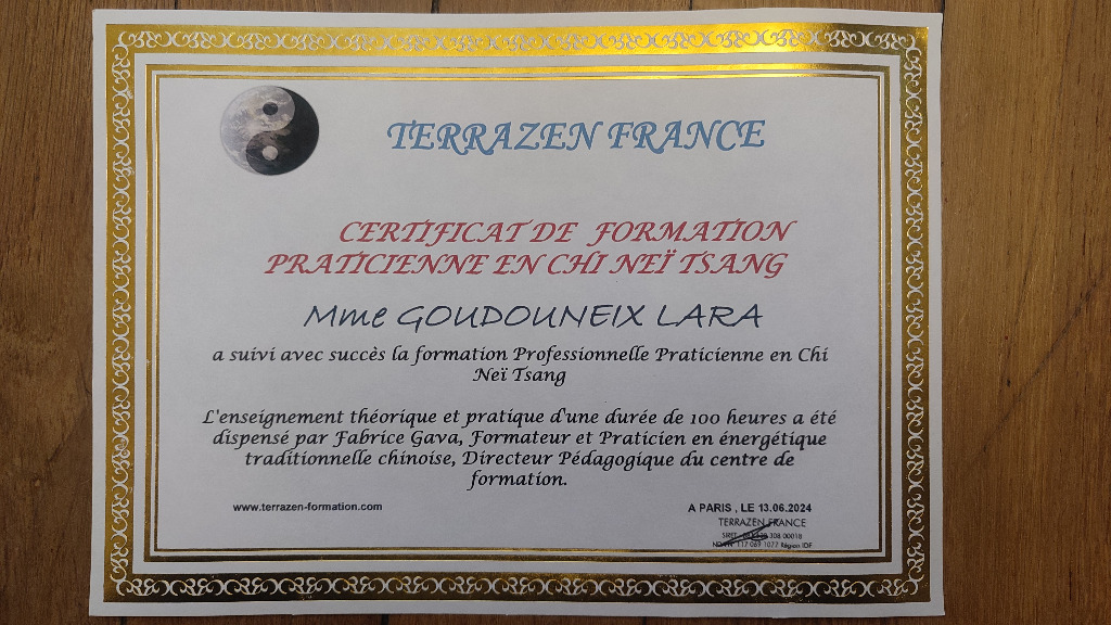 photo diplome Lara Goudouneix Physio Psycho