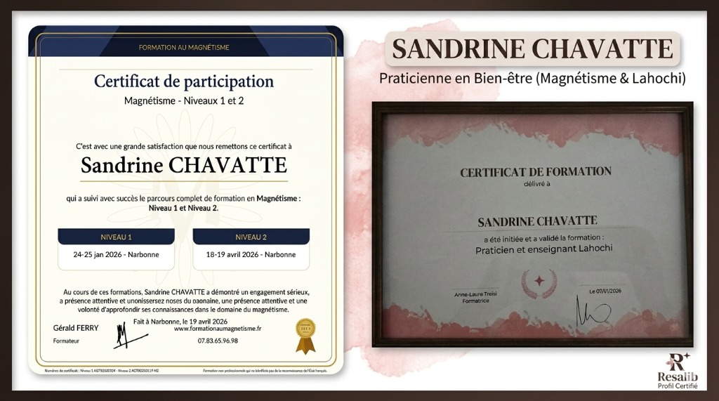 photo diplome Sandrine L’ Equilibre de soi