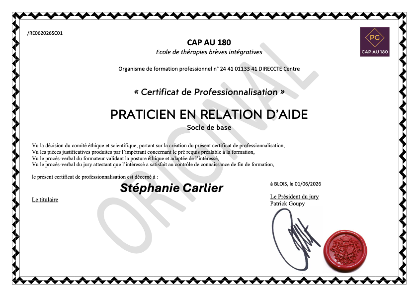 photo diplome Stéphanie Carlier