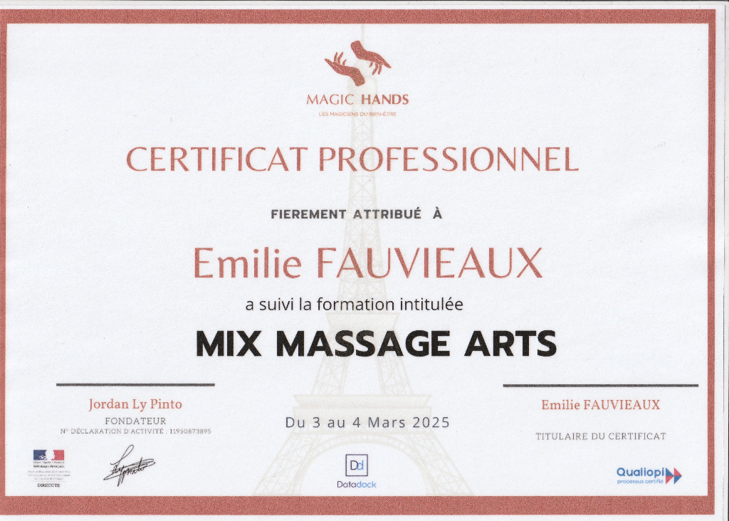 photo diplome Emilie Fauvieaux