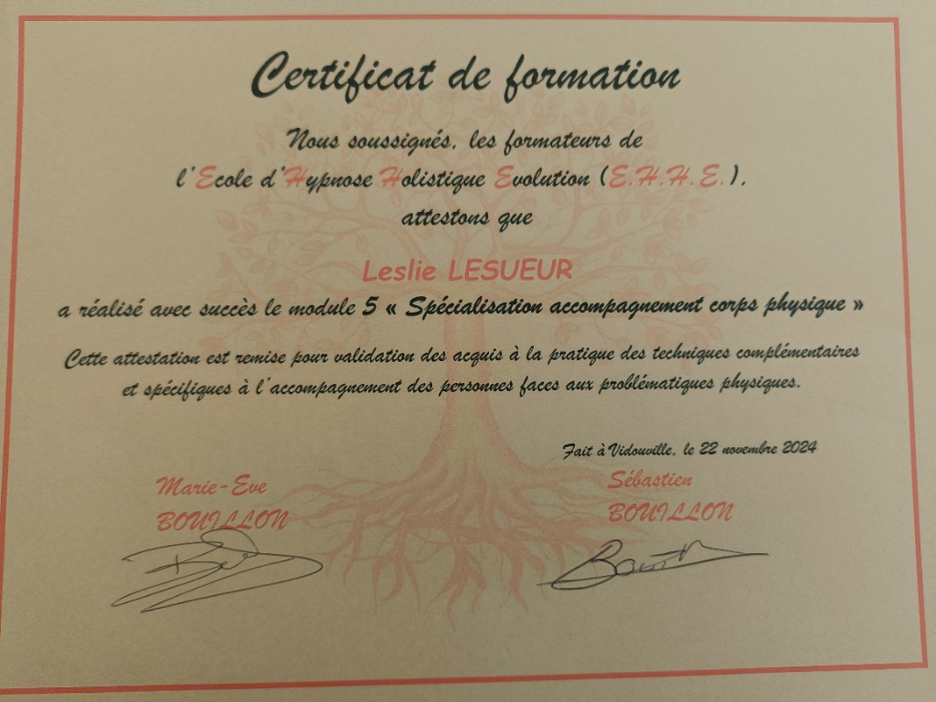 photo diplome Leslie Lesueur