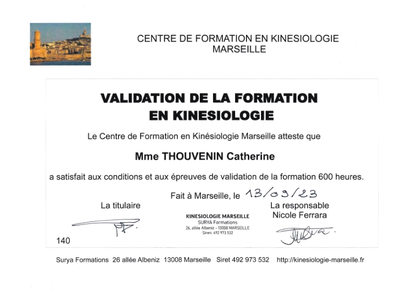 photo diplome CATHERINE THOUVENIN GUILLERMOU