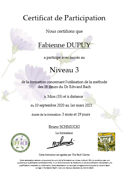 photo diplome Fabienne DUPUY