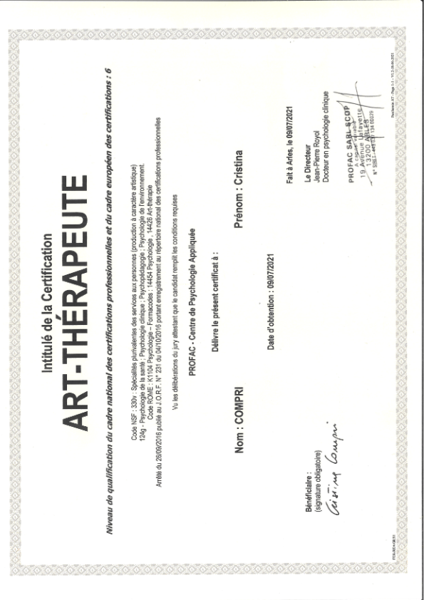 photo diplome Cristina Compri