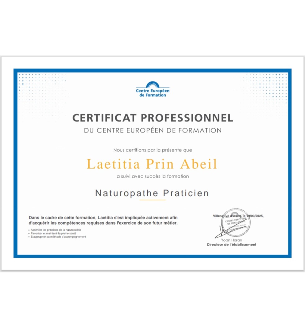 photo diplome LAËTITIA PRIN-ABEIL