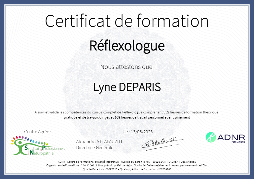 photo diplome Lyne DEPARIS