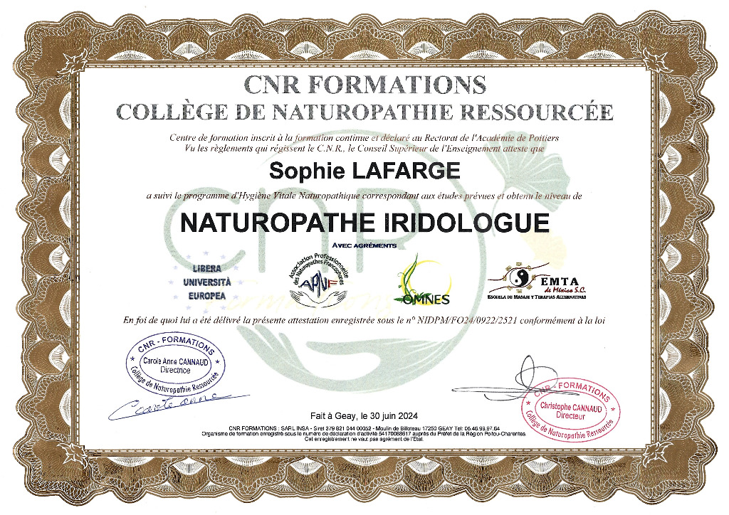 photo diplome Graine de Santé