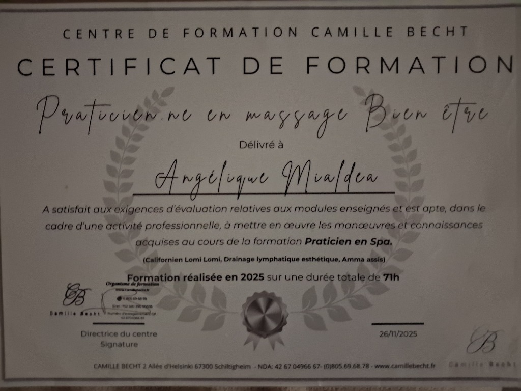 photo diplome Angélique Mialdea 