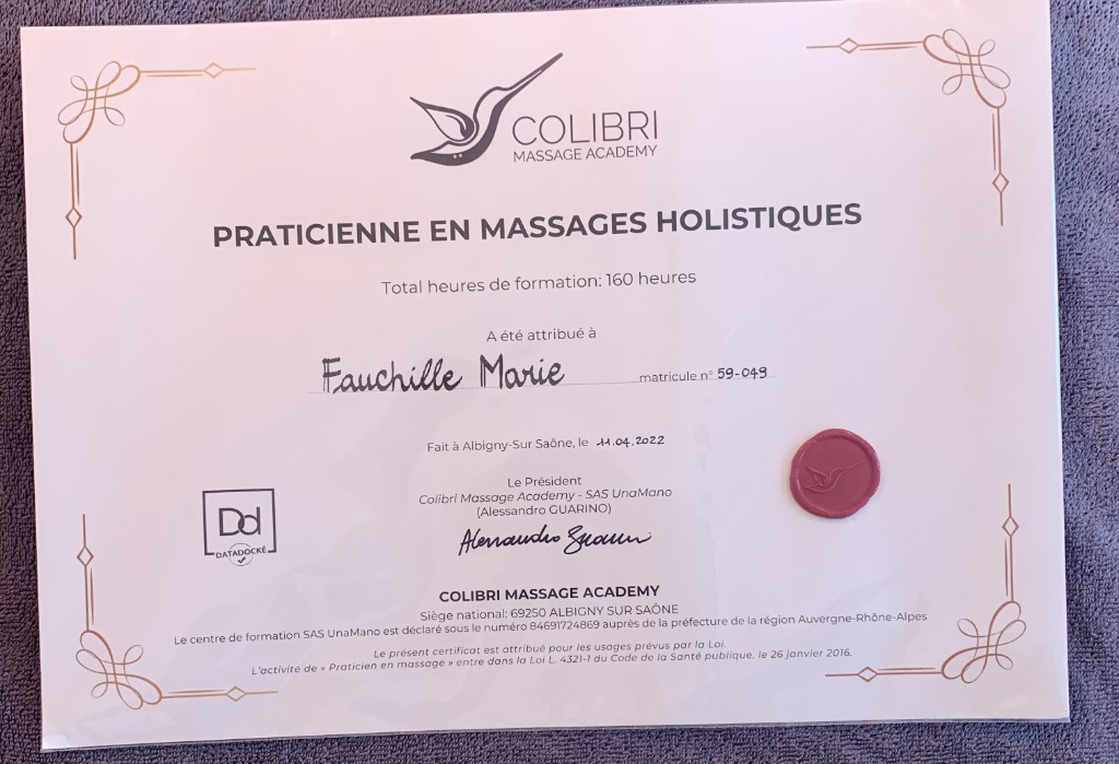 photo diplome Fauchille Marie