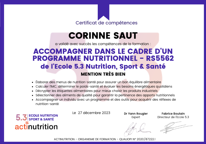 photo diplome Corinne Saut