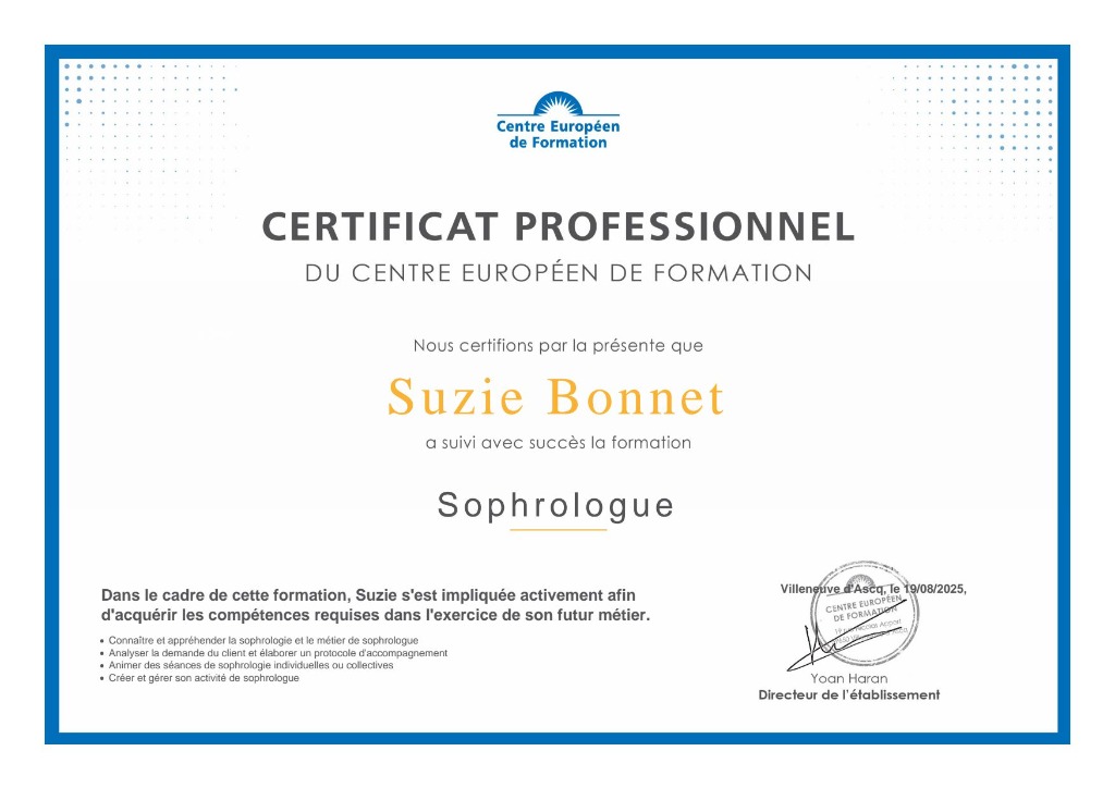 photo diplome Suzie MARKARIAN BONNET 