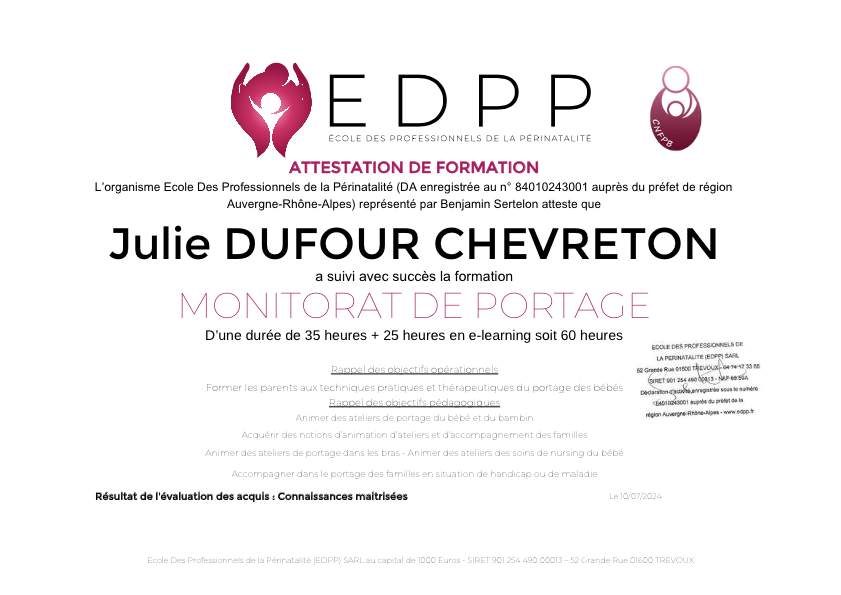 photo diplome Entre vos mains 