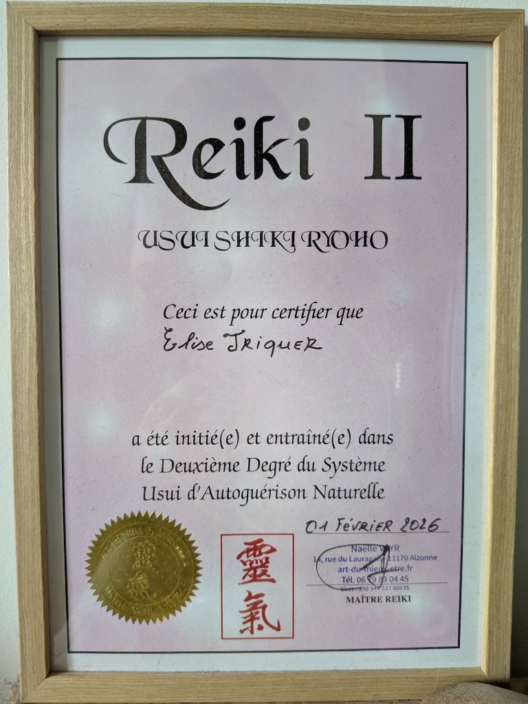 photo diplome Kintsugi Cabinet Reiki 
