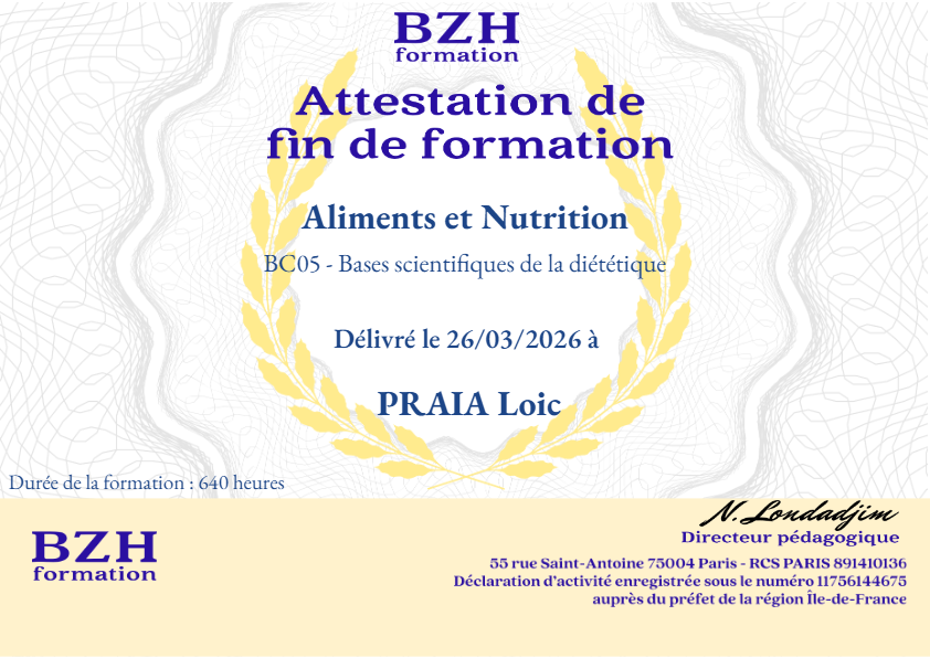 photo diplome Loïc Nutrition