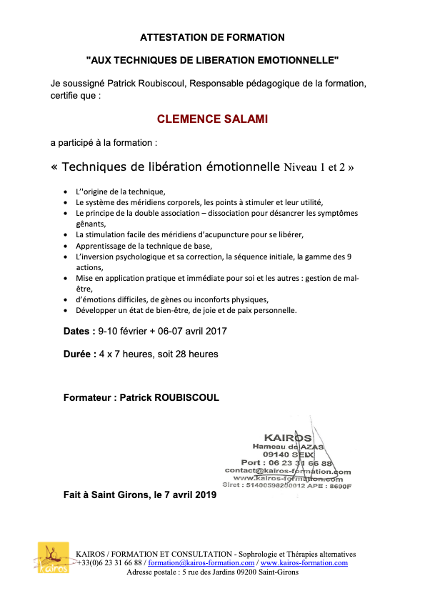 photo diplome SALAMI Clémence