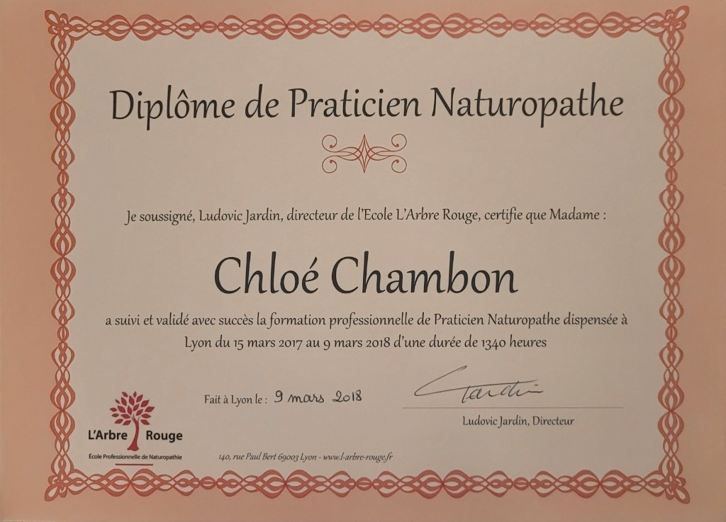 photo diplome Chloé CHAMBON