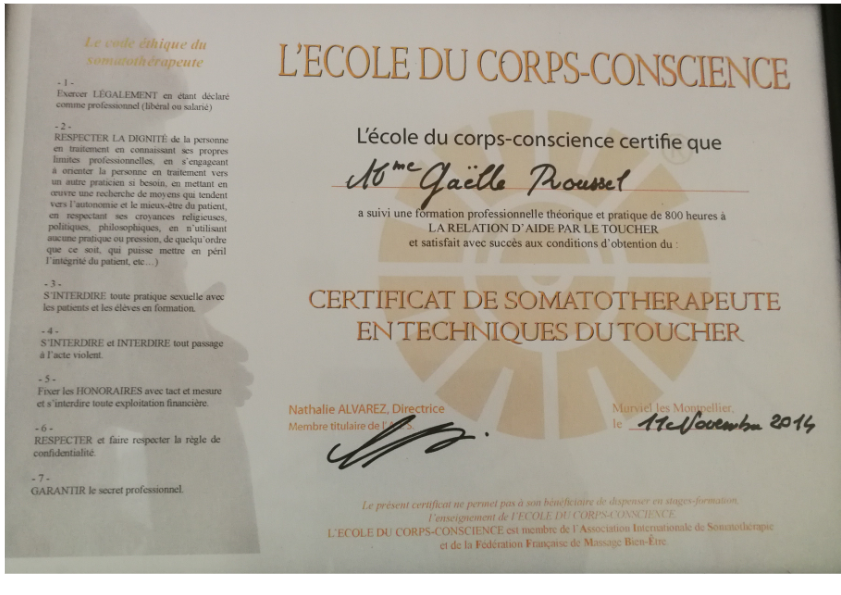 photo diplome Gaelle Roussel
