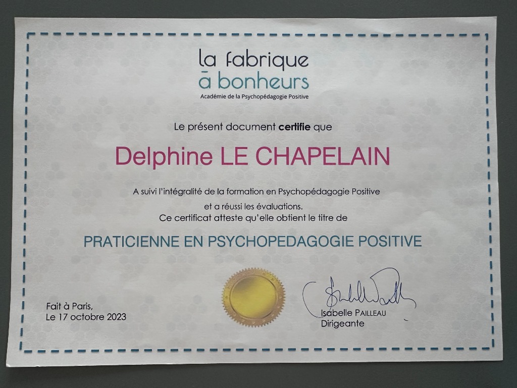 photo diplome Delphine LE CHAPELAIN