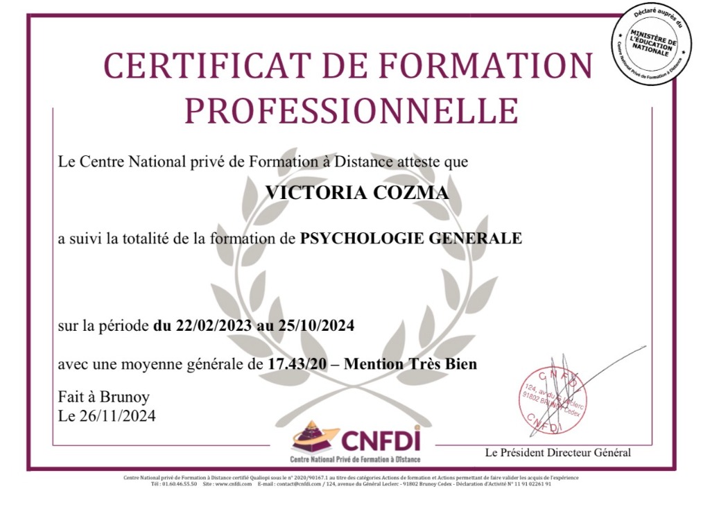 photo activite Cozma Victoria