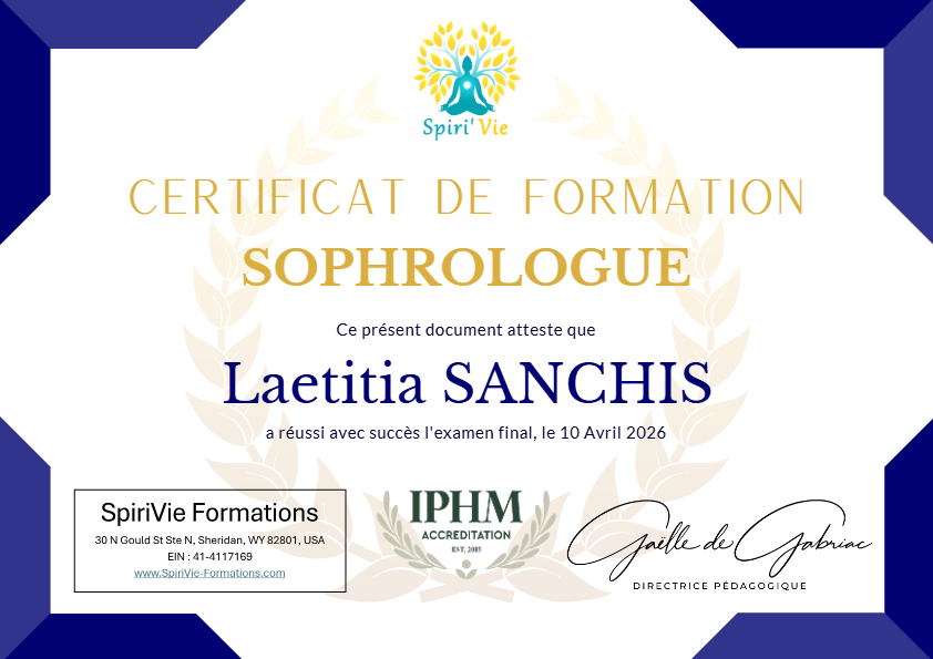 photo diplome Laetitia Sanchis