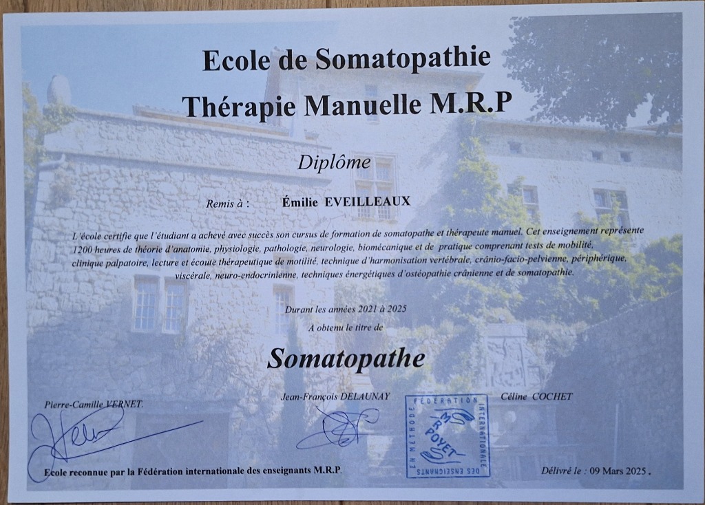 photo diplome Emilie Eveilleaux