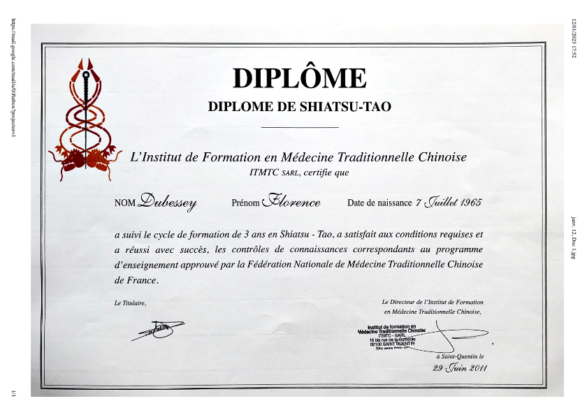 photo diplome Florence DUBESSEY 
