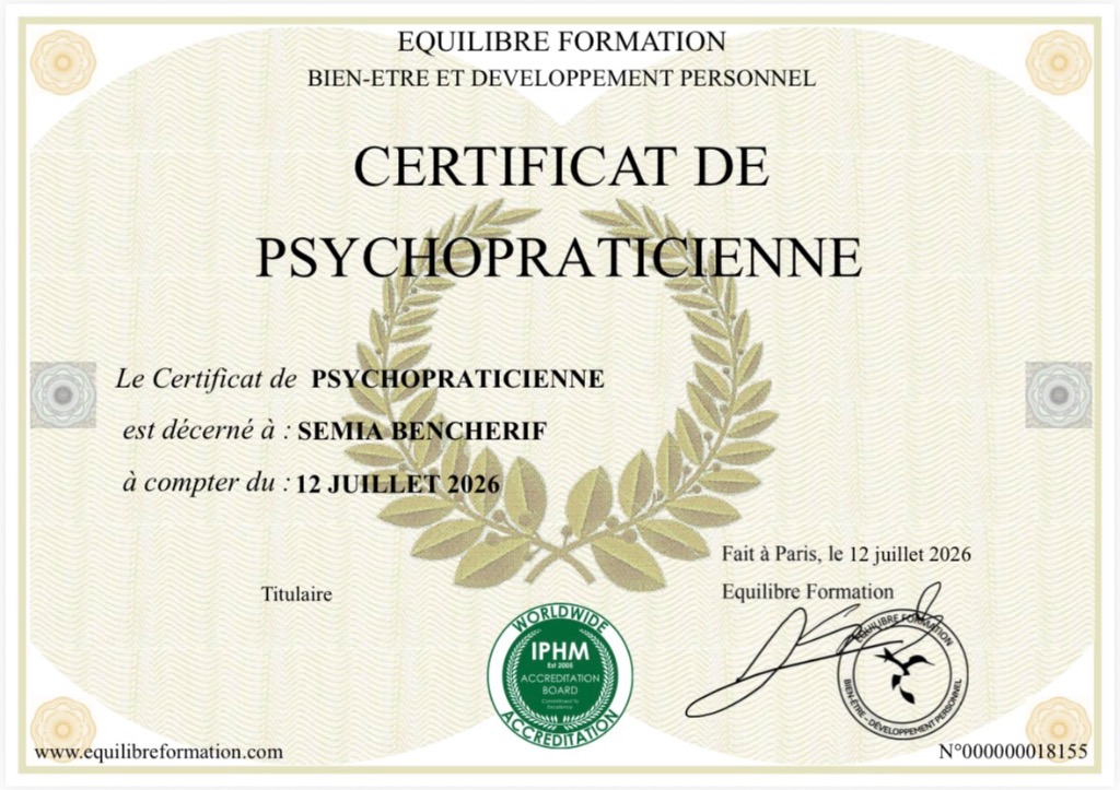 photo diplome BENCHERIF SEMIA