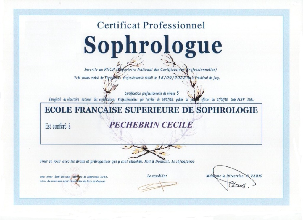 photo diplome Cécile PECHEBRIN