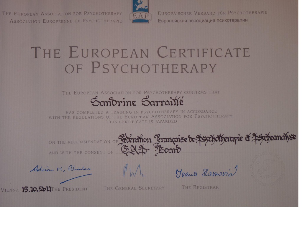 photo diplome Sandrine SARRAILLE