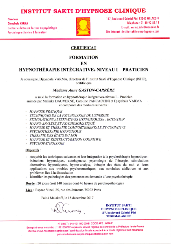 photo diplome Anne GASTON-CARRERE