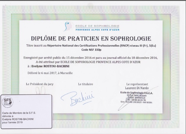 photo diplome BACHINI Evelyne (Rostini)