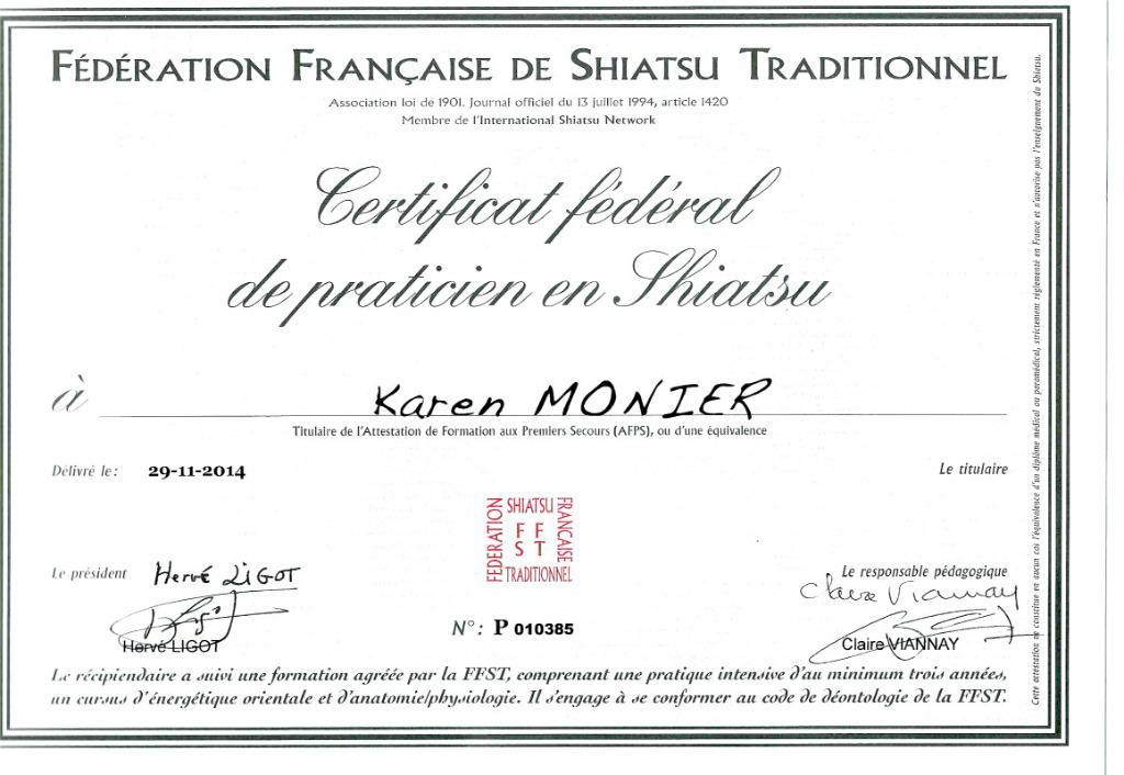 photo diplome ShiatsuK